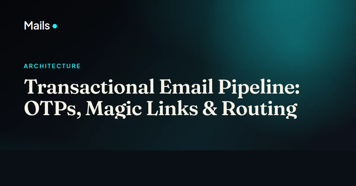 Transactional Email Pipeline: OTPs, Magic Links & Routing