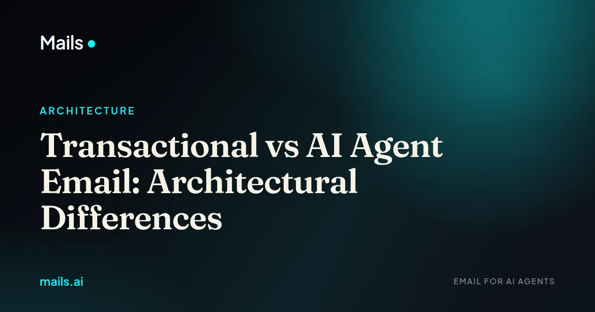 Transactional vs AI Agent Email: Architectural Differences